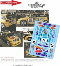 DECALS 1/43 REF 0392 SEAT IBIZA KIT CAR ROVANPERA SWEDISH RALLY 1998 RALLYE