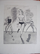 LITHOGRAPHIE ORIGINALE PIERRE DESSONS- EA-LA SERVEUSE -65X50CM
