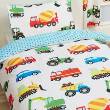 Camions & Transport Junior Ensemble de Housse Couette Lit Tracteurs Cars Literie
