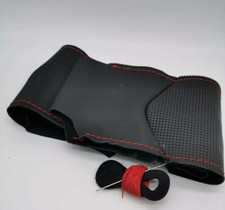 Steering Wheel Cover for Alfa Romeo MITO Genuine Black Leather Perforated Hand Sew