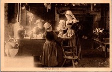 *68144 postcard fantasy - Brittany - Breton interior