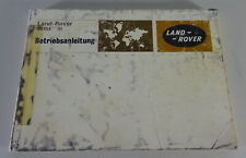 Owners Manual Land Rover Series III Type 88, 109 Diesel & Petrol from 10/1977