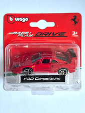 MINIATURE BURAGO RACE + PLAY DRIVE 1/64 FERRARI F40 COMPETIZIONE