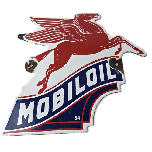 Vintage mobil gasoline sign - gasoline,