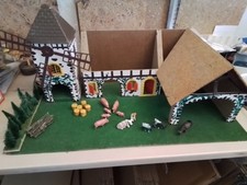 VINTAGE WOODEN FARMHOUSE AND MILL TOY. PETS AND ACCESSORIES. A REPAIR