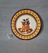 Assiette décoratif en faïence Henriot Quimper 81 musicien brun