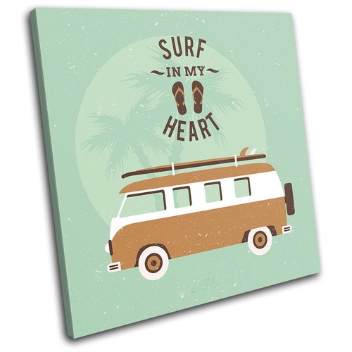 Retro surf beach - bus, vintage