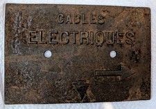 Ancienne Plaque Métal Cables