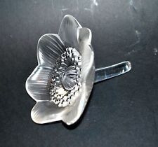 LALIQUE Signed Crystal Anemone Flower Sculpture