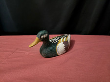 Canard ancien en bois peint -