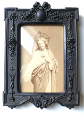 Cadre porte Photo en Ebonite Gutta percha XIXe à poser ou suspendre Napoléon III