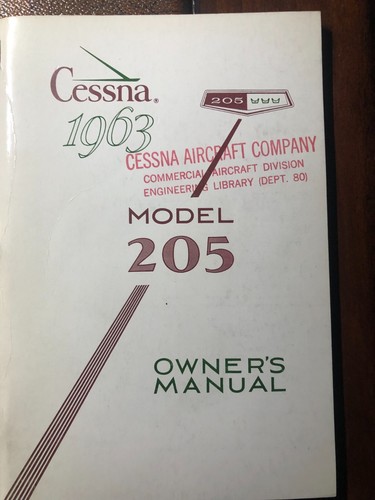 Cessna owner manual 205 - cessna,