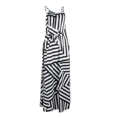 Robe longue rayée - , noire