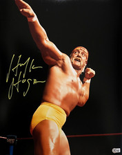 Hulk Hogan Signed 16x20 Photo Headband Pose WWE WCW WWF BAS Beckett Witnessed