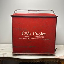 Vintage Coca Cola Metal Cooler With Original Swing Closure - Rust Damage
