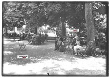 Vittel Vosges 13x18 cm Positive Photo Glass Plate Black & White, Public Park