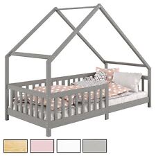 Lit cabane asymétrique pour enfant 90x200 cm en pin massif