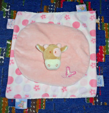OP / DOUDOU PLAT NOUKIES LOLA BLANC ROND ROSE FLEUR PAPILLON  TTBE