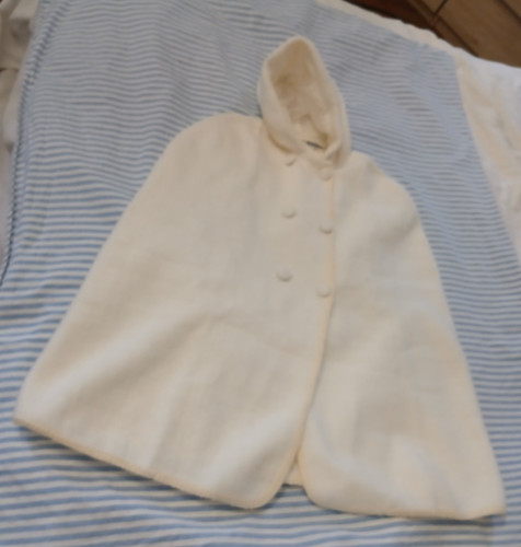 Cape burnous ancien blanc - cape, 70