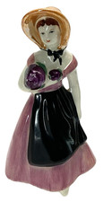 Antique Perfume Bottle Woman Figurine with Purple Porcelain