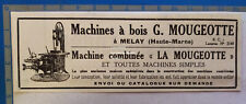 MAchine à bois LA MOUGEOTTE  publicité 1930