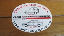 vintage sticker 4X4 Daihatsu Peugeot 605 SRI garage Tilburg (11.5 cm / 9 cm )