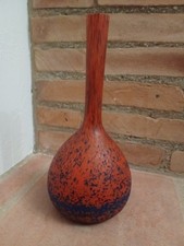 LARGE ANTIQUE GLASS PASTE SOLIFLORE VASE .ANDRE DELATTE? REGULAR.30 CM