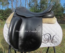 17.5" COUNTY FUSION dressage saddle- BULL LEATHER- WOOL FLOCKED-
