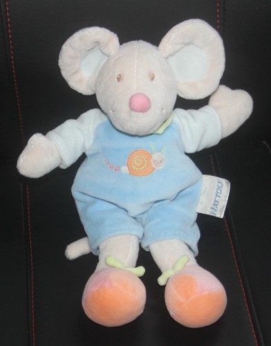 Doudou souris bleu vert - doudou,