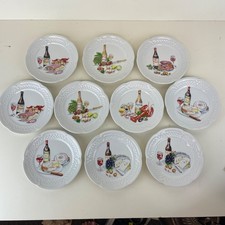 Porcelaine Lourioux Set 10  Bread&Butter Canape Charcuterie Plates Fra