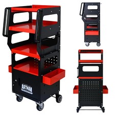 4 Tier Multi-Purpose Portable Tool Trolley Diagnostic Cart Storage Organizer