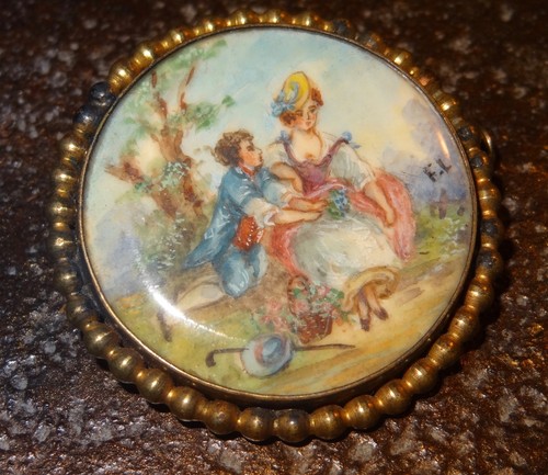 Peinture miniature broche
