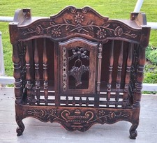 18th Cent Antique French Provincial Hanging Fruitwood Panetière Petrin Bread Box