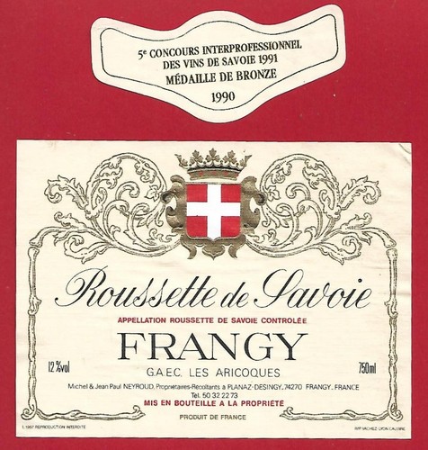 121 etiquette vin savoie - de,