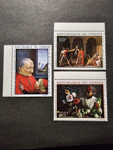 Timbre congo tableaux peintres - congo,