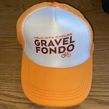 Velo City Cycles Gravel Fondo Vintage Look Hat Orange Bike