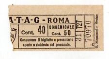 ATAG ROME ELECTRIC TRAM TICKET CM 40 SUNDAY CM 50