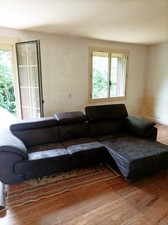 canapé 4 places avec méridienne, très bon état, de la marque H&H