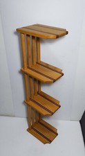 Vintage Rustic Handcrafted Solid Wood Tilt Sliding Adjustable Shelf Rack Bars