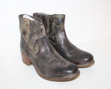 Diba True Walnut Grove Ankle Boots Brown Distressed Rugged Leather Womens Sz 8