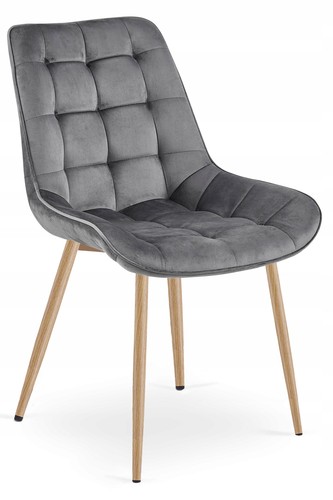 Chaise bera velours gris - bera,