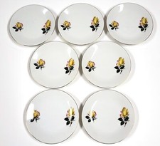 Vintage Scherzer Bavaria Porcelaine 6in Sideplate 7x Jante Or Floral BA855