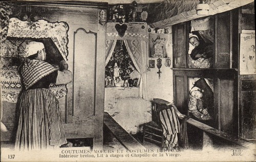 Intérieur breton lit à - breton,,
