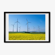 Tulup Photo Le salon 60x40cm Cadre MDF Décor Moulins à vent sur le terrain