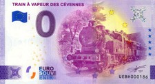 30 ANDUZE Train à vapeur des Cévennes 2, 2022, Billet Euro Souvenir