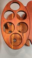 Artist Palette Wooden Wine Rack 6 Bottle Holder Handmade Tabletop 16x14”