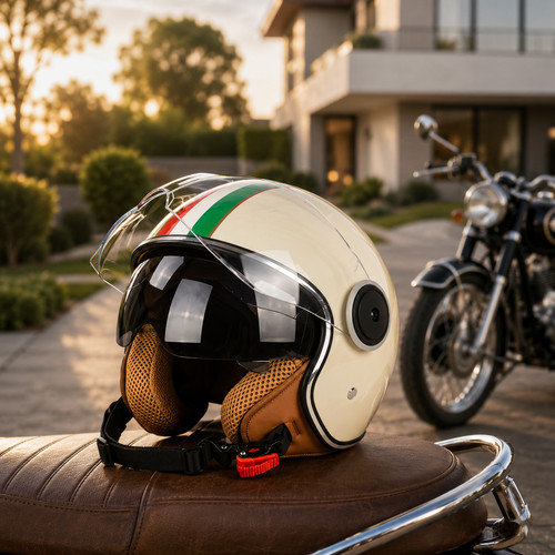 Casque moto rétro vintage - casque,