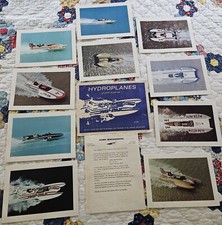 Mint 1974 SET OF 10 HYDROPLANE BOAT full color photo prints w/letter & envelope