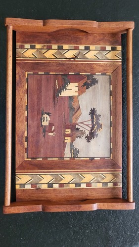 Plateau bois marqueterie - plateau,