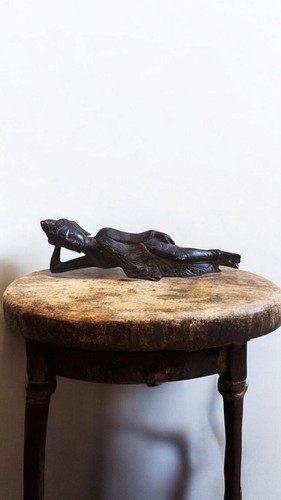 Statue bouddha couché - statue, bronze